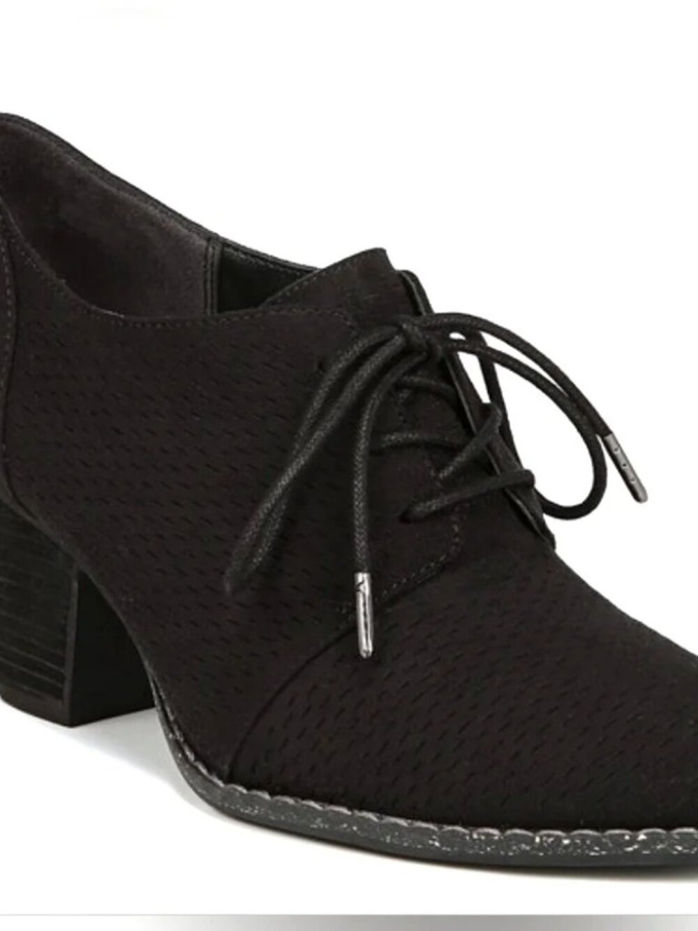 Dr. Scholl’s Black Heeled Oxford Shoes Women's Size 9 Lace Up Pointed Toe 3"